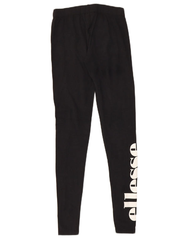 Женские леггинсы с рисунком Ellesse UK 8, маленькие черные хлопковые