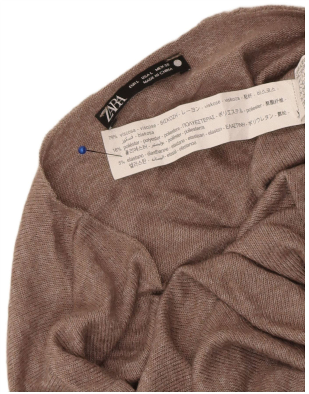 Женская блузка Zara Top UK 14, большая коричневая вискоза