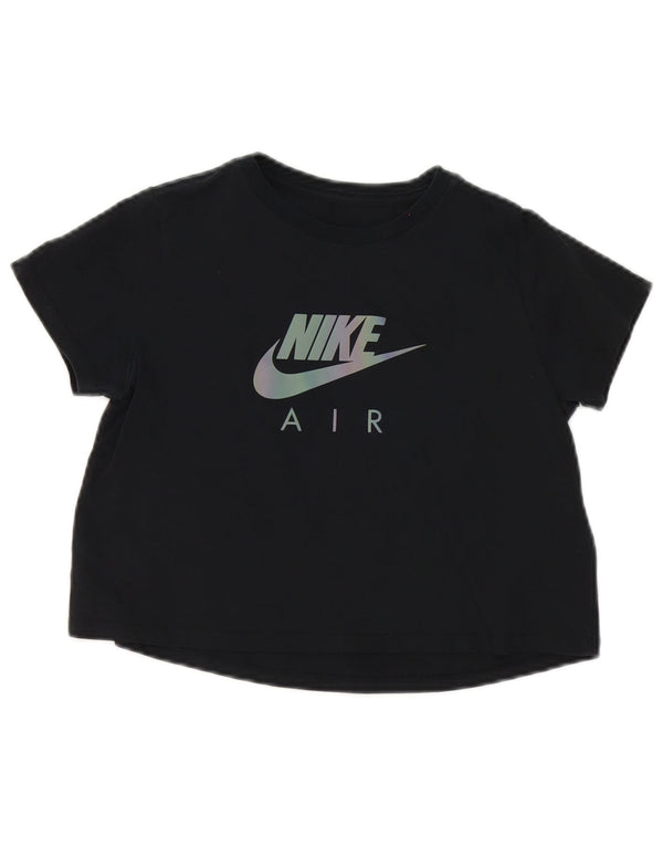 Футболка с рисунком Nike для девочек, 12–13 лет, большой черный цвет, хлопок