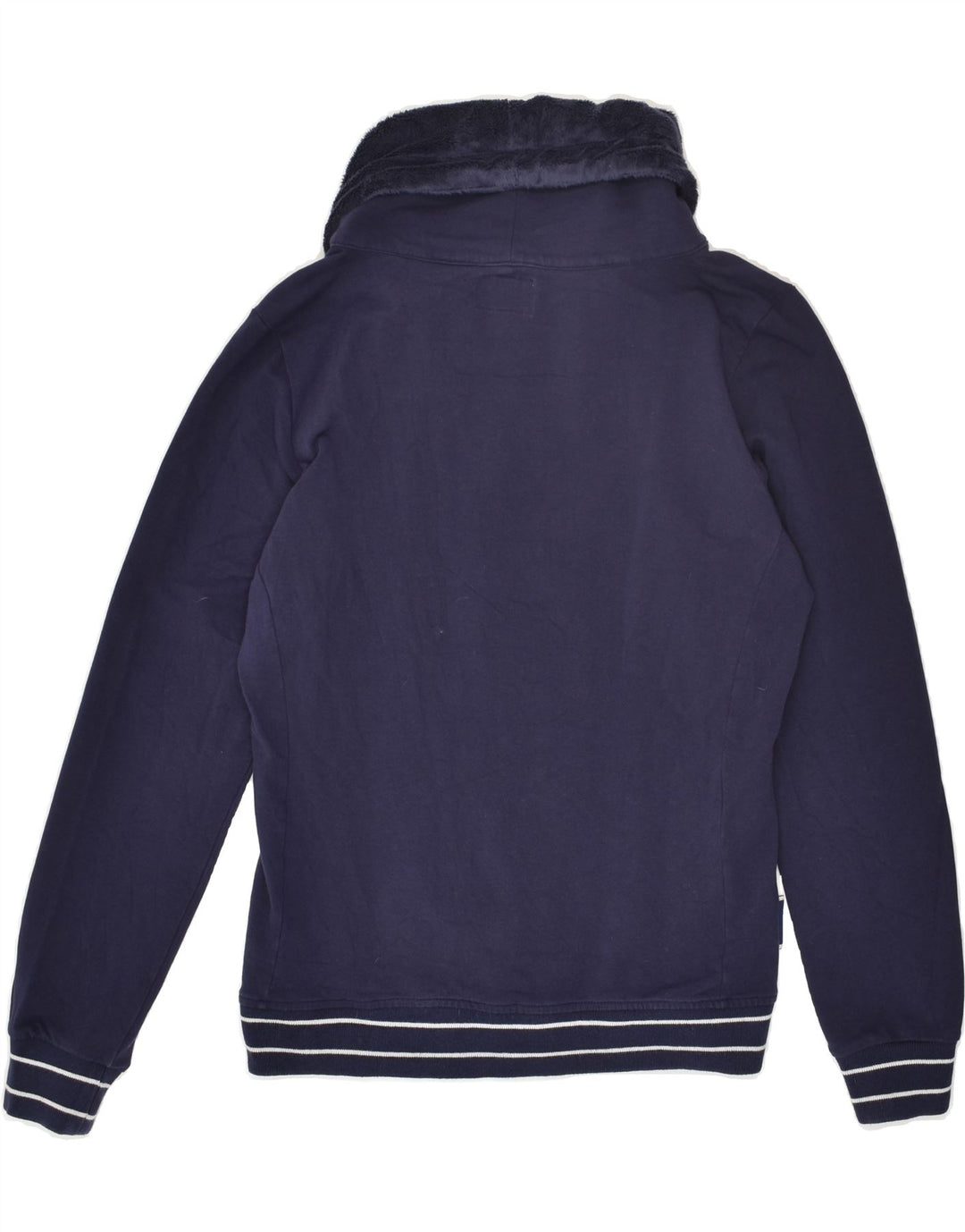 CHAMPION Womens Roll Neck Sweatshirt Jumper UK 16 Large Navy Blue Cotton | Vintage Champion | Thrift | Second-Hand Champion | Used Clothing | Messina Hembry 