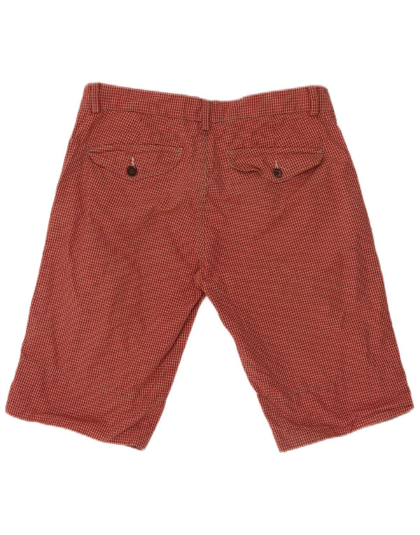 Мужские шорты чинос Zara EU 42, большие W32, хлопок в красную клетку