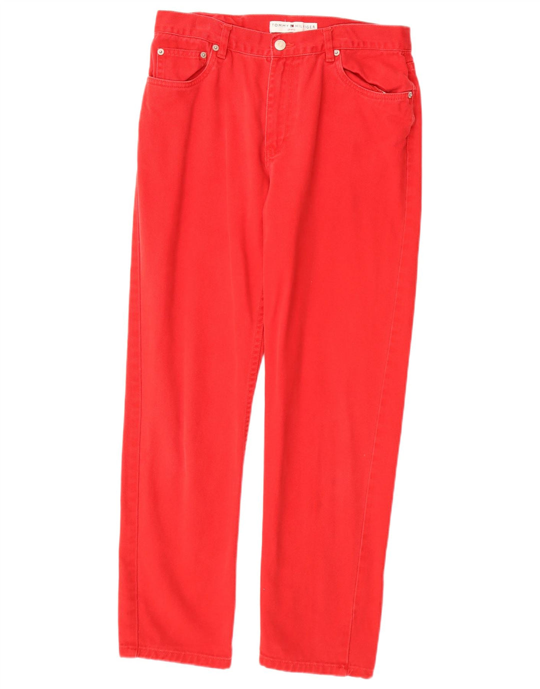 TOMMY HILFIGER Womens Straight Jeans US 8 Medium W30 L29 Red Cotton