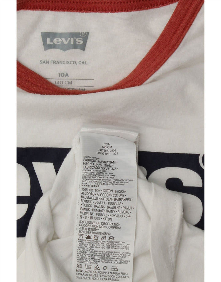 Футболка с рисунком LEVI'S для мальчиков, топ 9–10 лет, белый хлопок
