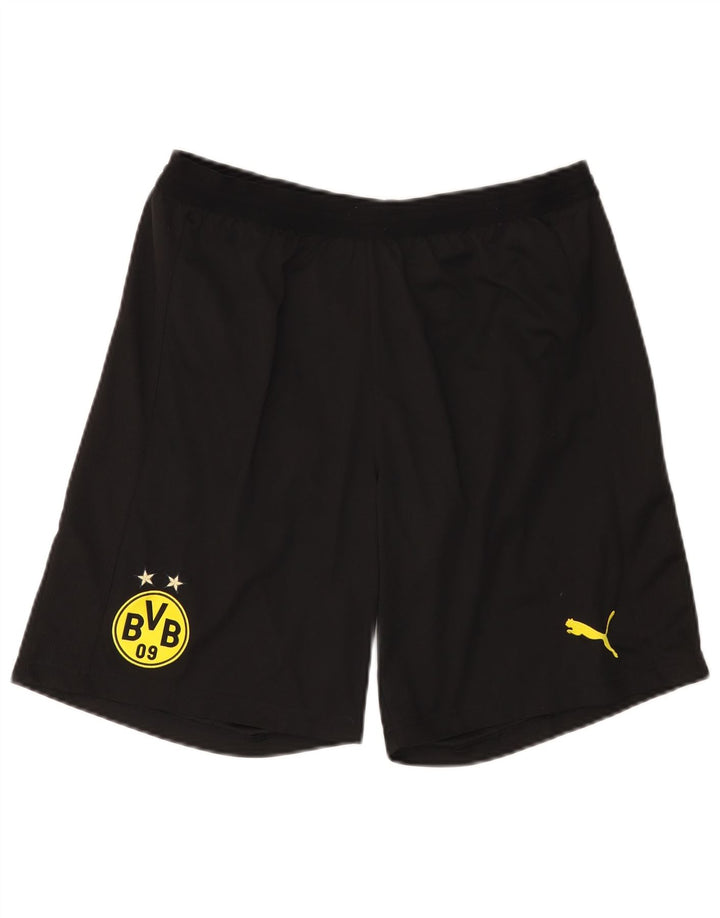 Мужские спортивные шорты Puma BVB Dortmund, большие черные из полиэстера
