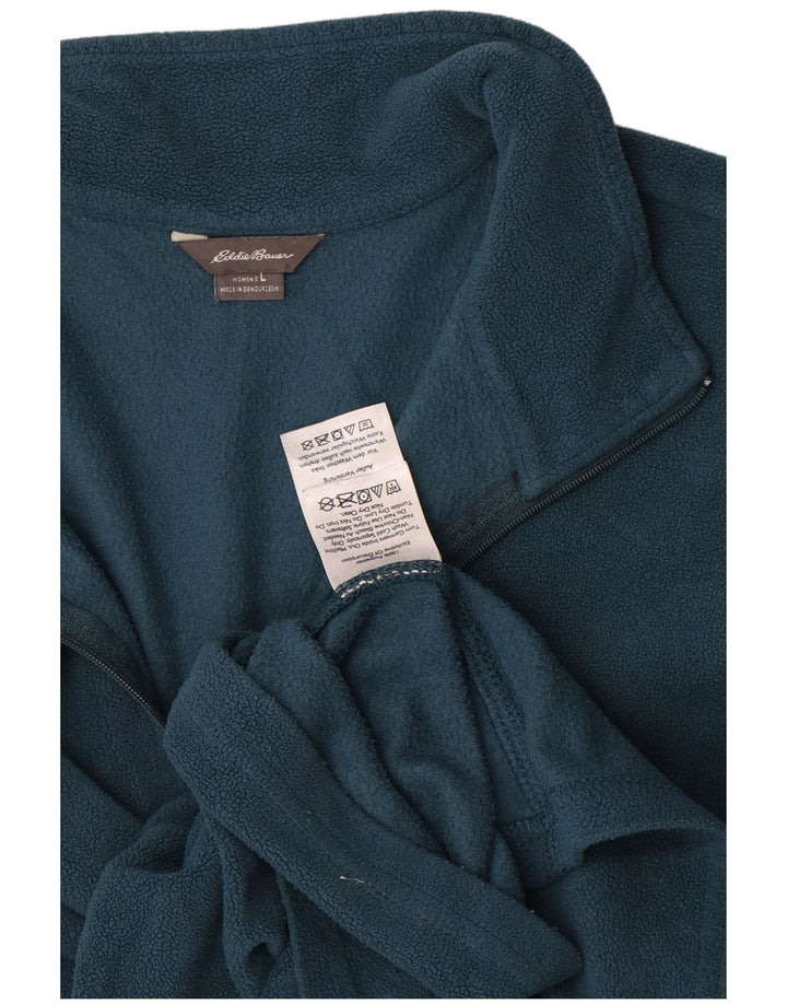 Женский флисовый джемпер с воротником на молнии Eddie Bauer, размер UK 16, большой синий, полиэстер