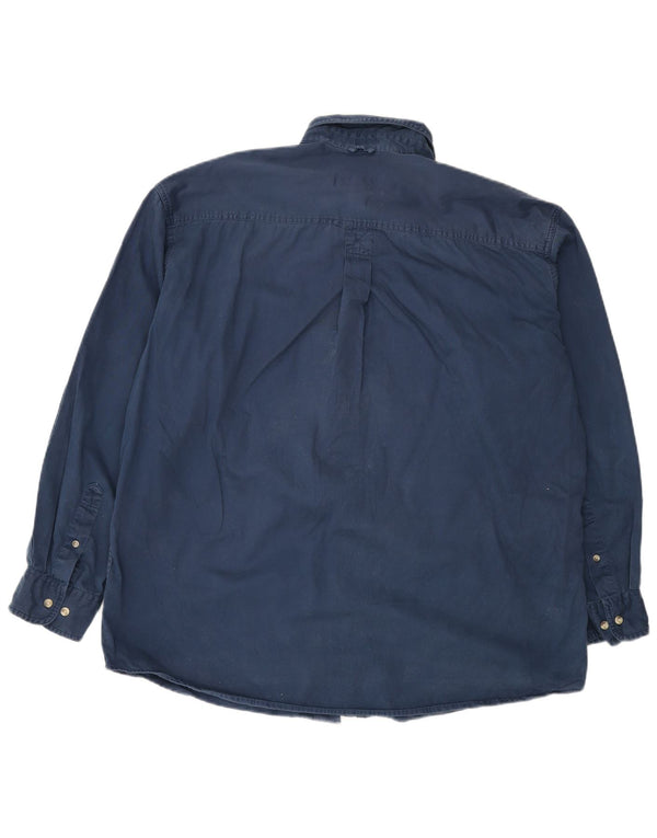 Timberland Mens Rugged Fit Shirt XL Navy Blue Cotton