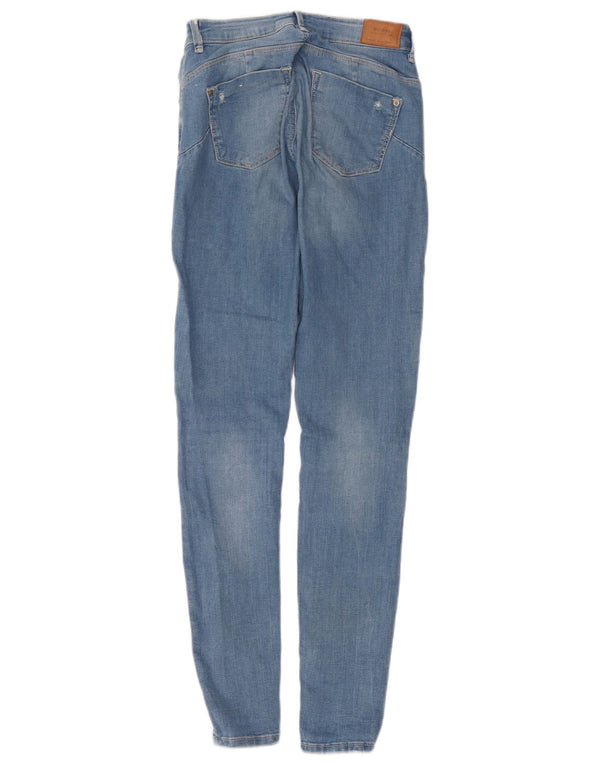 Женские потертые джинсы скинни Bershka EU 36 XS W26 L30, синий хлопок