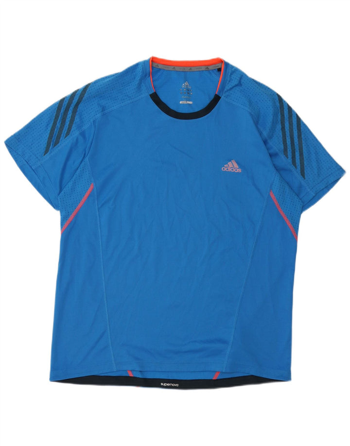 Мужская футболка ADIDAS Climalite, большой синий полиэстер