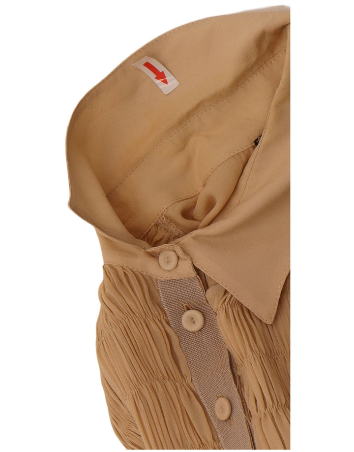 Simona Barbieri Женское платье трапециевидного кроя Twin Set UK 12, средний бежевый шелк