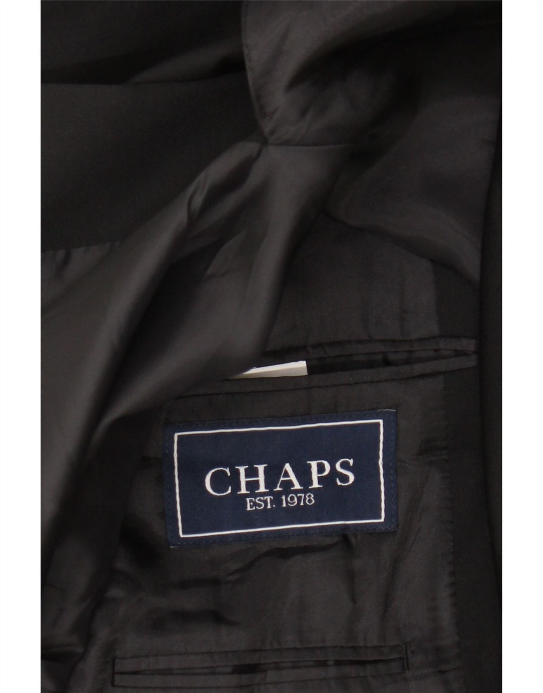 Мужской пиджак Chaps на 2 пуговицах, Великобритания 38, средний черный, шерстяной