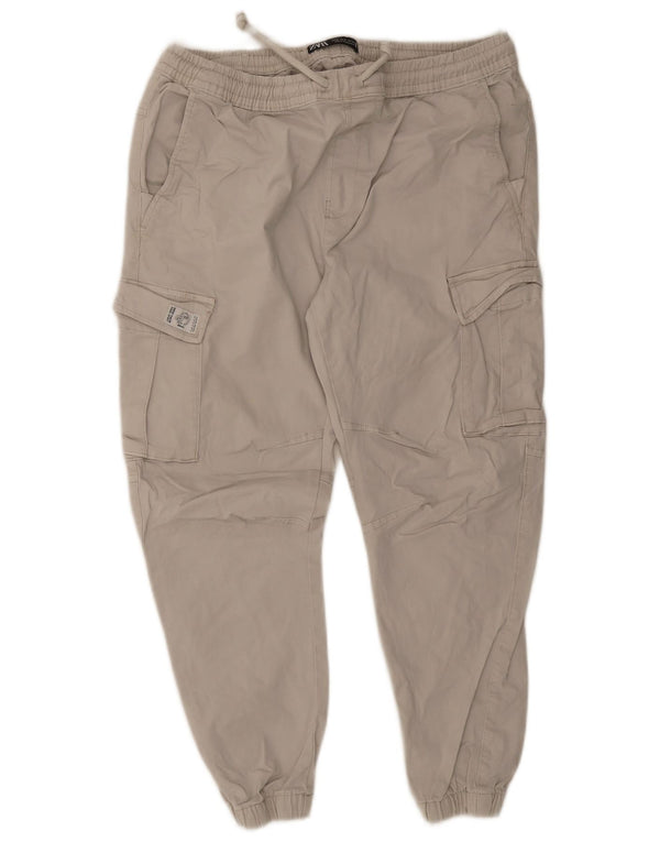 Мужские брюки-карго Zara XL W34 L26, бежевые, хлопок