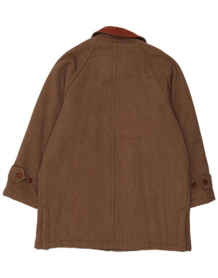 Мужское пальто Brooksfield IT 50 большое коричневое с цветными блоками