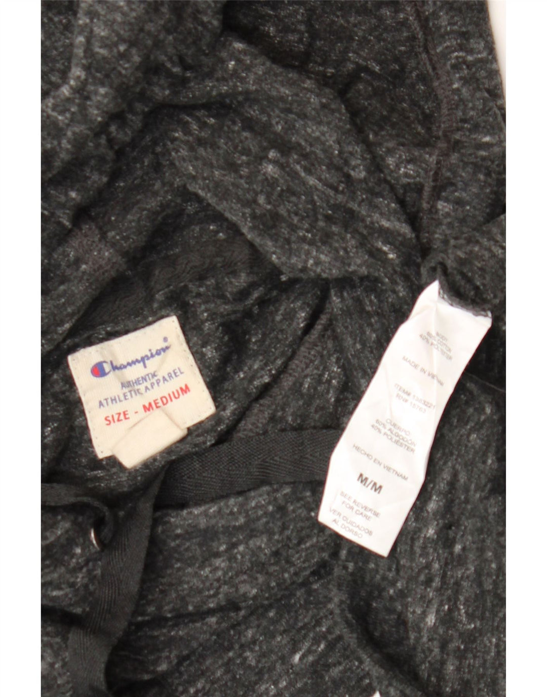 Женский джемпер с капюшоном CHAMPION UK 14, хлопок среднего серого цвета с крапинками