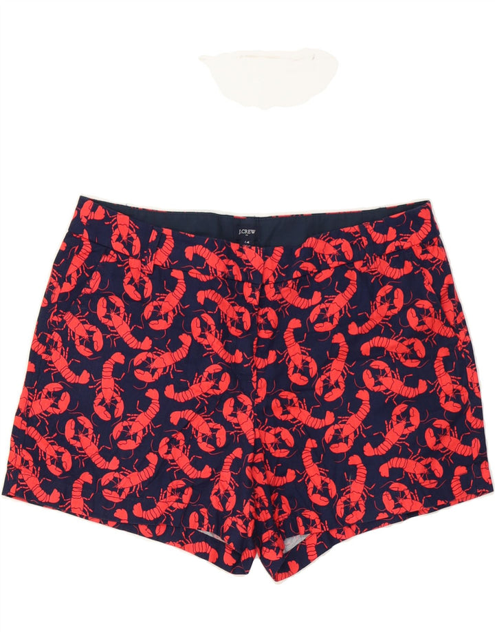 J. CREW Womens Abstract Pattern Chino Shorts US 14 XL W36  Navy Blue Vintage J. Crew and Second-Hand J. Crew from Messina Hembry 