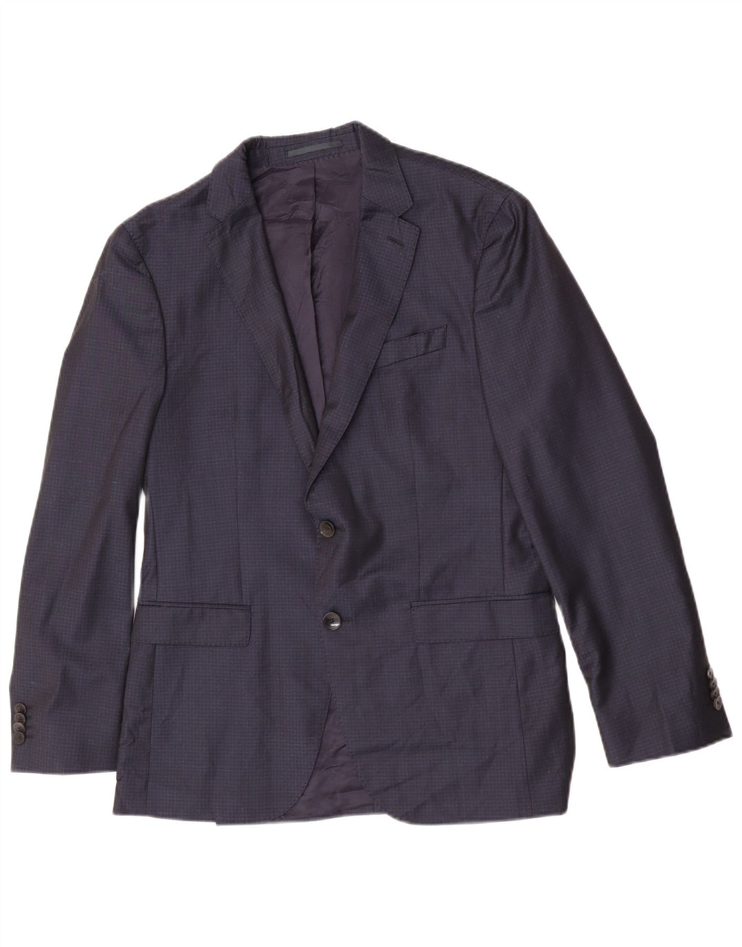 Мужской пиджак с 2 пуговицами Hugo Boss IT 48 Medium Navy Blue в клетку