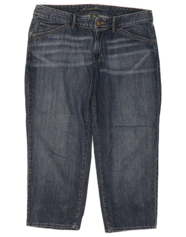 Женские укороченные джинсы Eddie Bauer, США 12, большие размеры W34 L24, темно-синие, хлопок