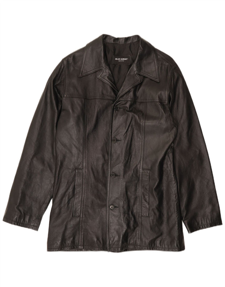 HELEN HUBERT Мужская кожаная куртка UK 38 средний черный кожаный