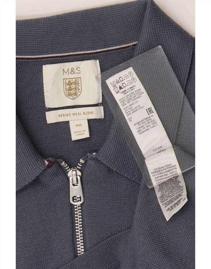 Мужской кардиган-свитер Marks & Spencer 4XL синий полиэстер