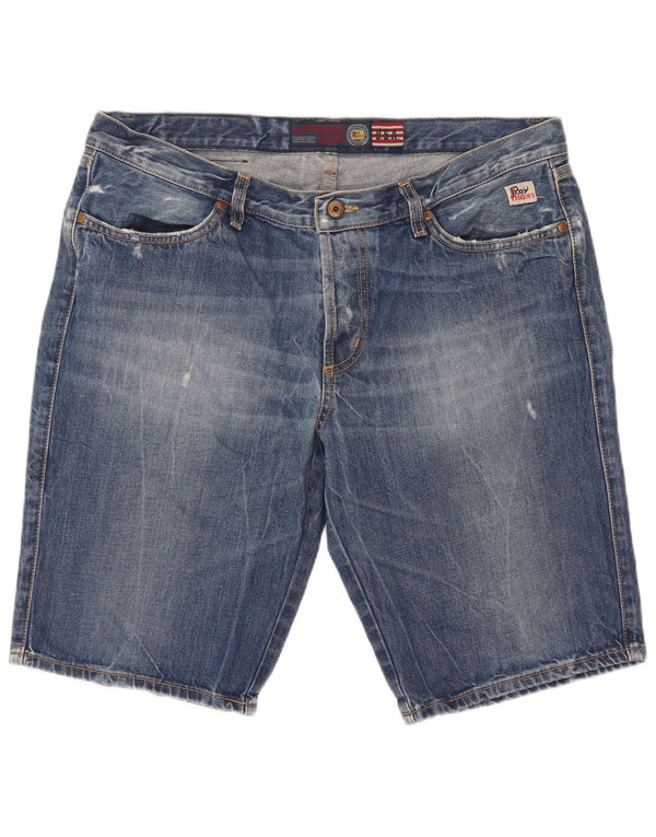 Roy Rogers Mens Thanaz Distressed Denim Shorts IT 50 Large W36  Blue