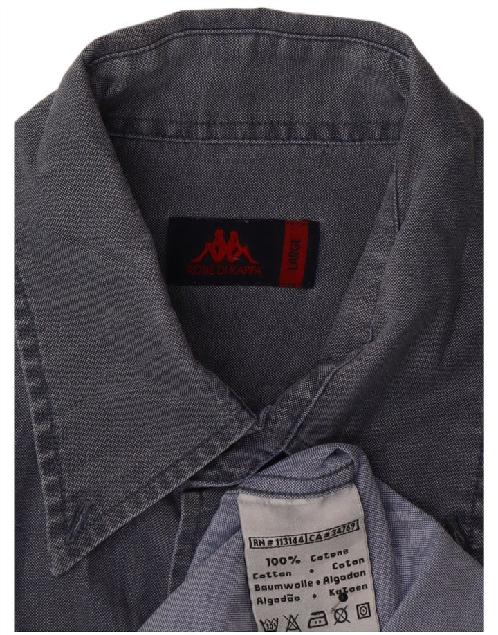 Мужская рубашка Kappa, большая темно-синяя хлопковая рубашка