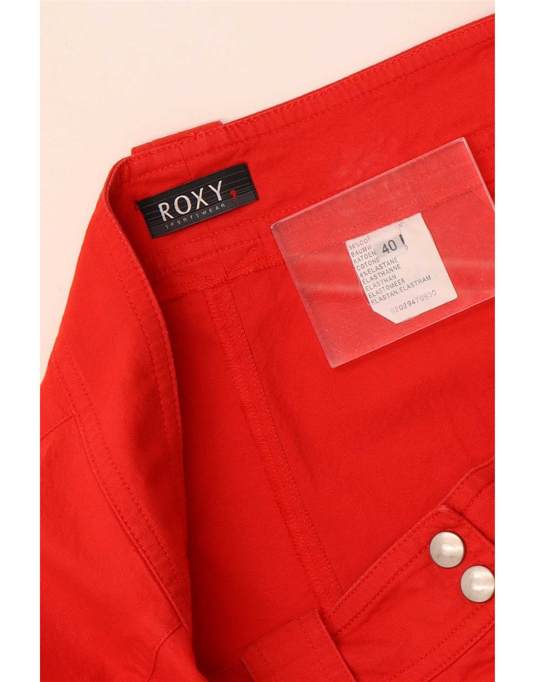 Женские прямые укороченные брюки Roxy EU 40 Medium W30 L23, красный хлопок
