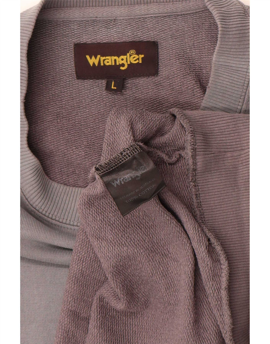 Мужской свитшот с рисунком Wrangler, большой серый хлопковый джемпер