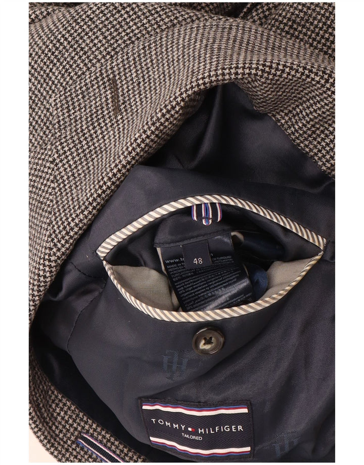 TOMMY HILFIGER Мужской пиджак IT 48 среднего серого цвета с узором «гусиные лапки»