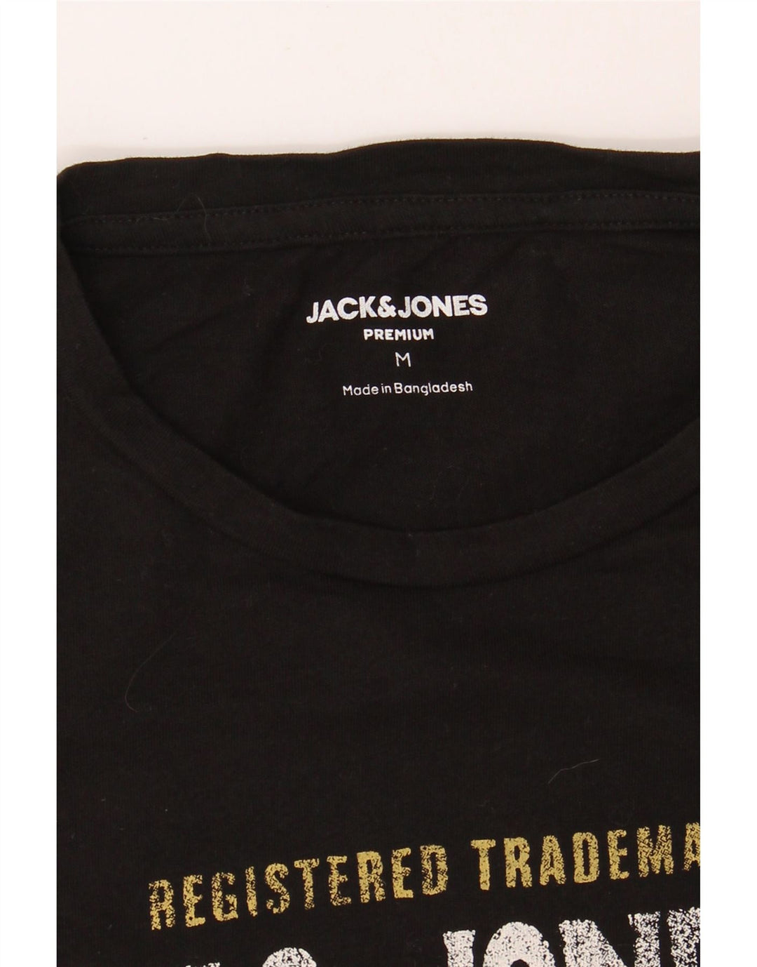 JACK & JONES Mens Graphic T-Shirt Top Medium Black Cotton Vintage Jack & Jones and Second-Hand Jack & Jones from Messina Hembry 