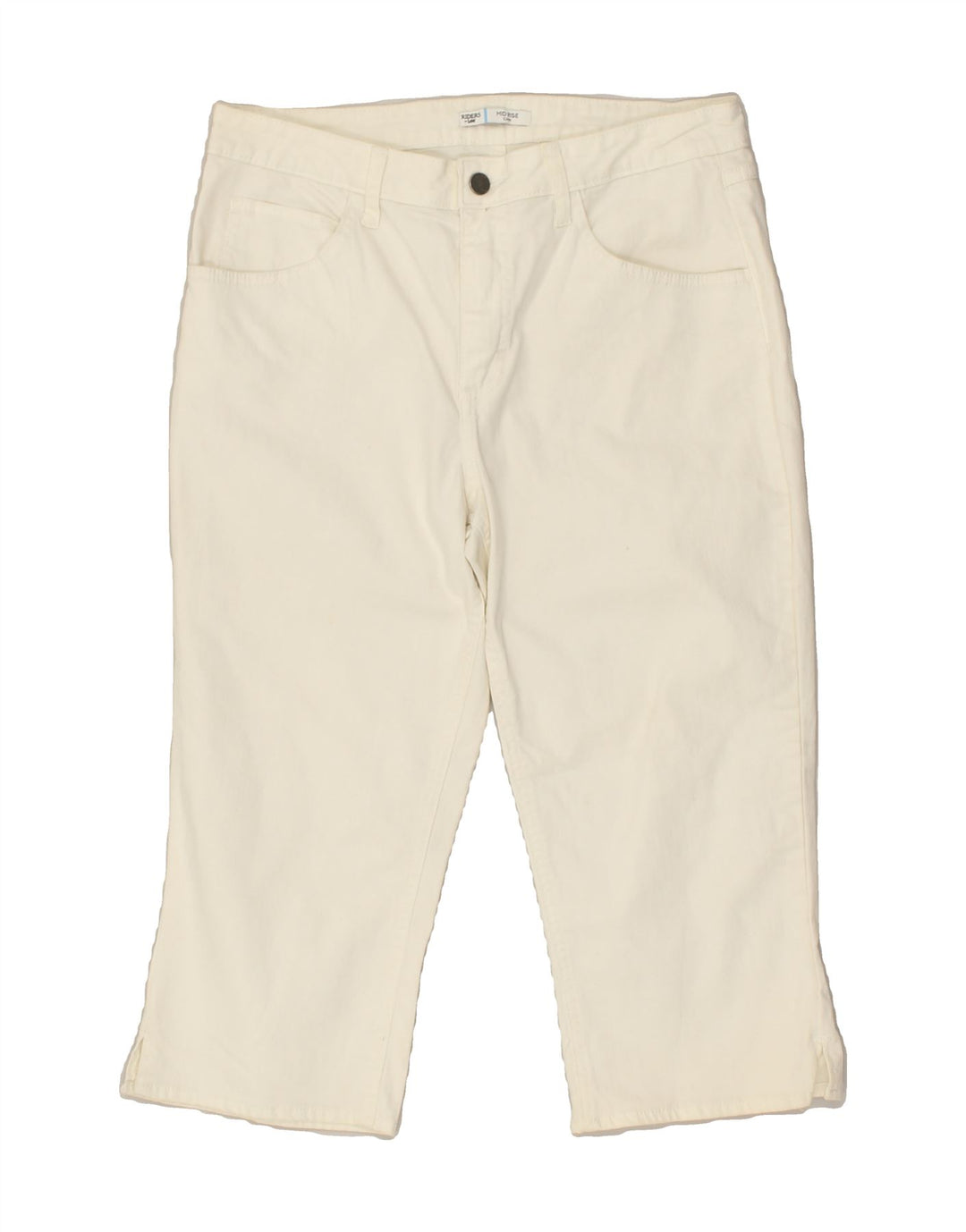 LEE Womens Riders Capri Trousers US 12 Large W31 L18 White Cotton | Vintage Lee | Thrift | Second-Hand Lee | Used Clothing | Messina Hembry 