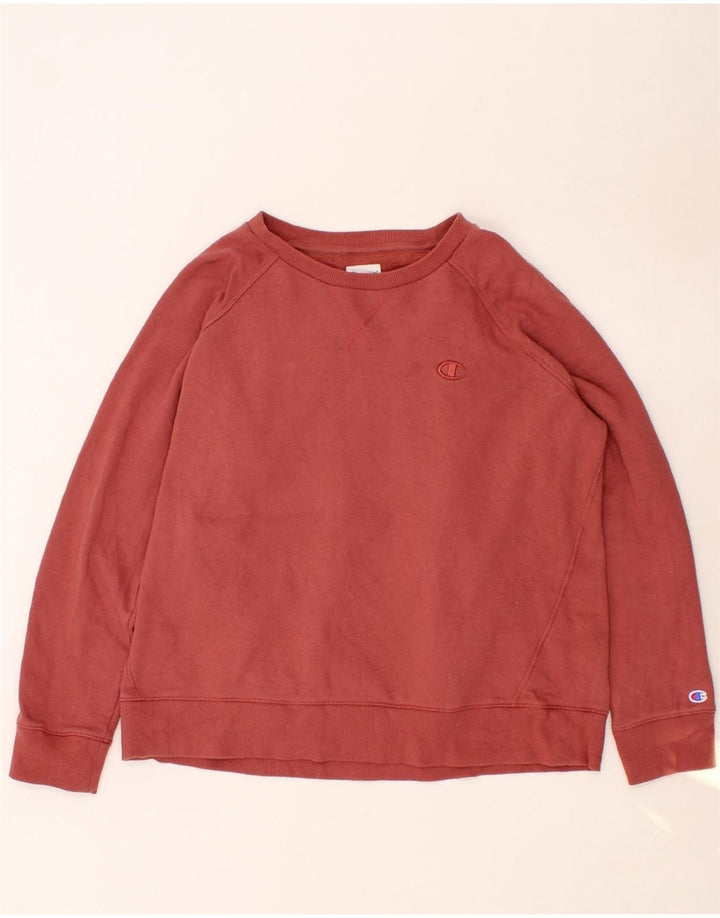 CHAMPION Womens Oversized Sweatshirt Jumper UK 16 Large Red Vintage Champion and Second-Hand Champion from Messina Hembry 