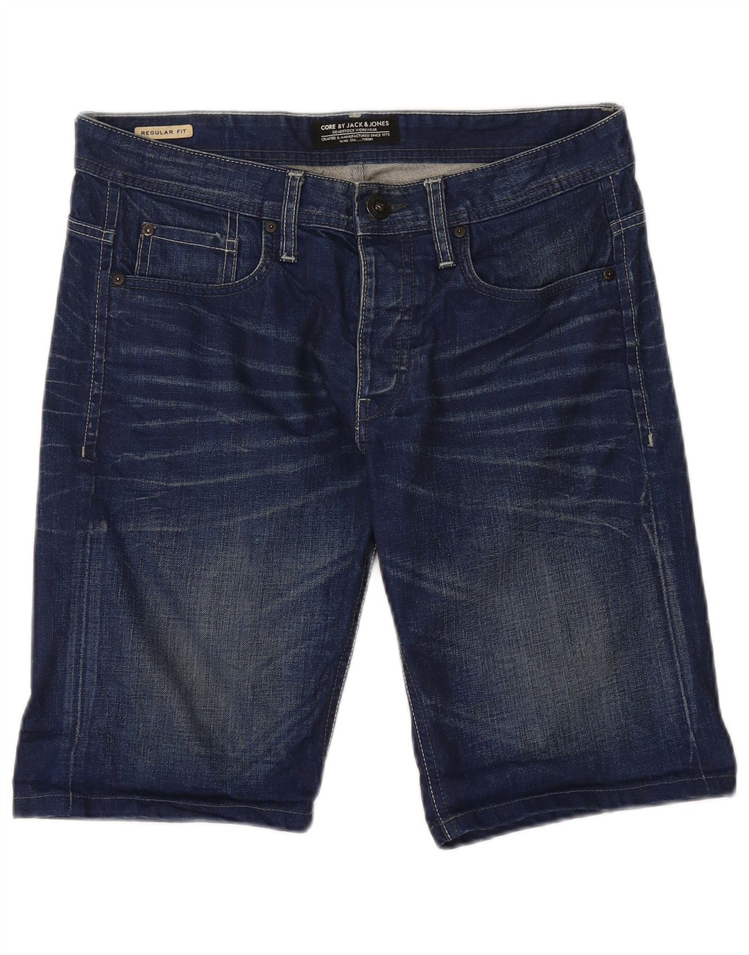 JACK & JONES Mens Regular Fit Denim Shorts Medium W32 Blue Cotton