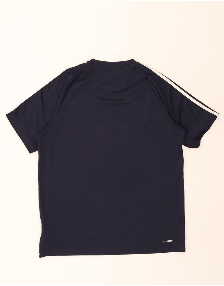 ADIDAS Mens Aeroready T-Shirt Top Medium Navy Blue Polyester Vintage Adidas and Second-Hand Adidas from Messina Hembry 