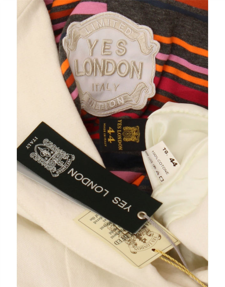 Женский пиджак на двух пуговицах Yes London IT 44, средний белый хлопок, белый
