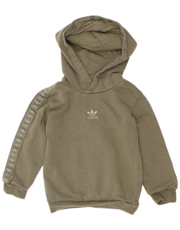 Джемпер с капюшоном Adidas для мальчиков 3-4 лет, хлопок цвета хаки