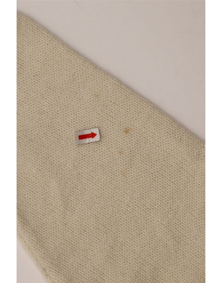 ВИНТАЖНЫЙ женский укороченный джемпер с высоким воротом, Великобритания, 14, средний, белый