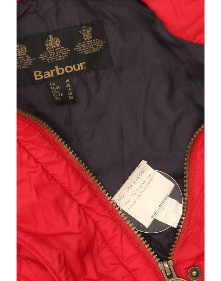 Женская стеганая куртка Barbour UK 10 маленькая красная из полиамида