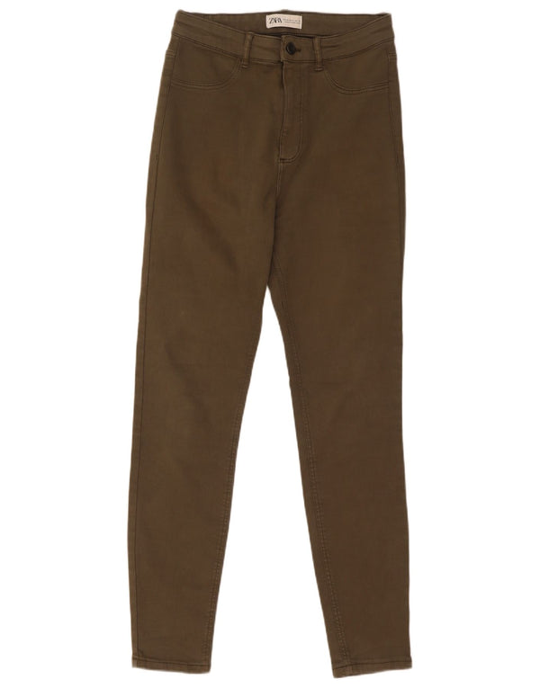 Женские джинсы скинни Zara EU 38, маленькие W28 L28, хаки, хлопок