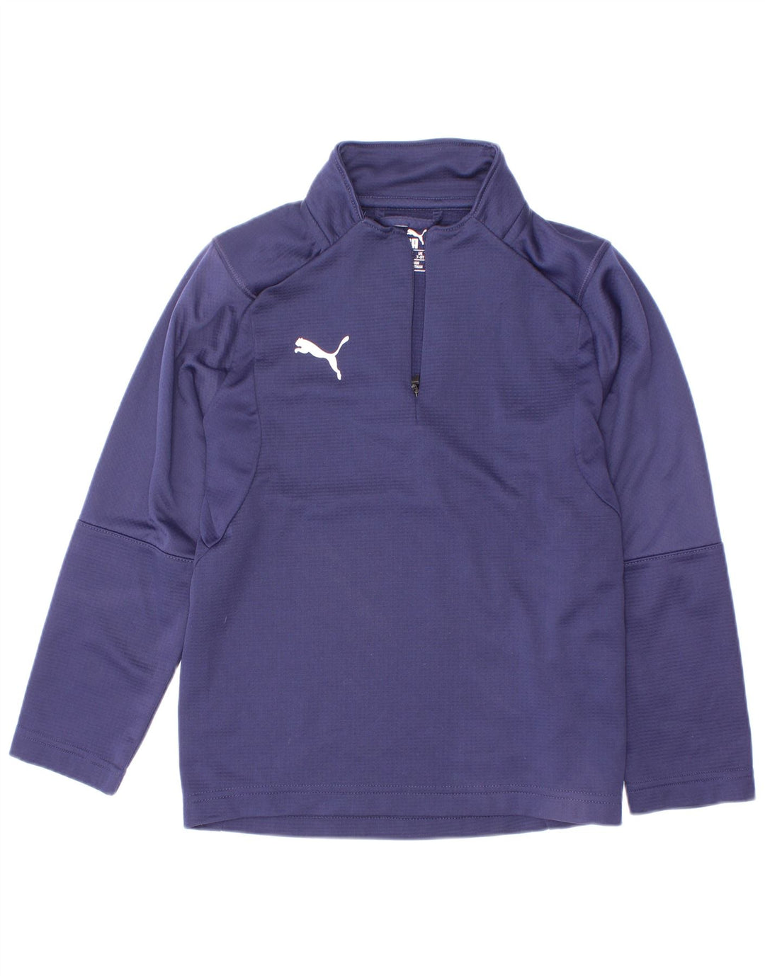 Пуловер с воротником на молнии для мальчиков Puma, спортивный костюм, топ 7–8 лет, темно-синий