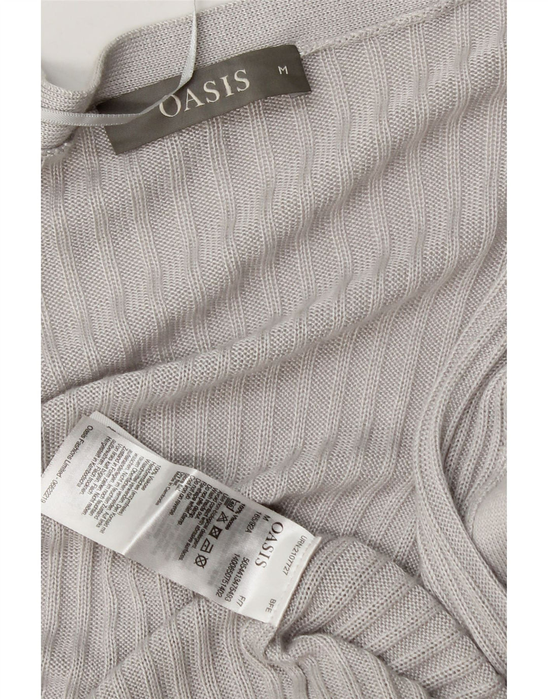 Женский удлиненный открытый кардиган Oasis UK 14, вискоза среднего серого цвета