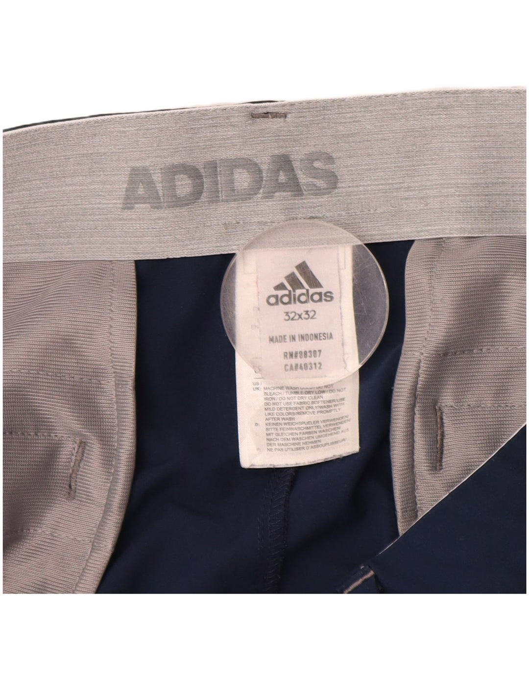 Мужские брюки-чиносы ADIDAS W32 L32 темно-синие из полиэстера