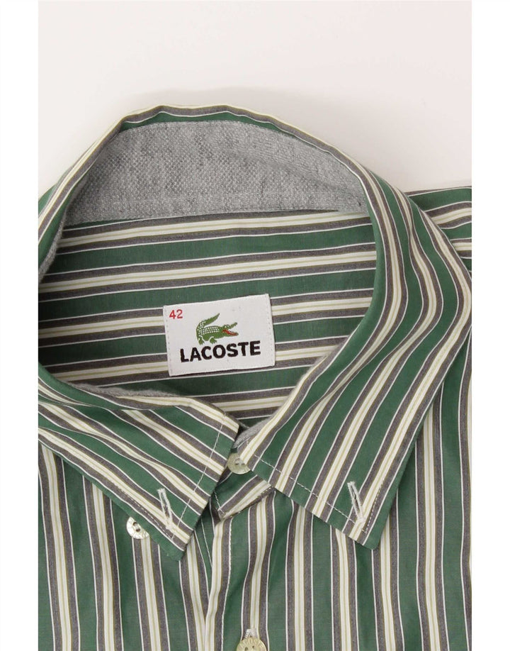 Мужская рубашка Lacoste, размер 42, большая зеленая полоска