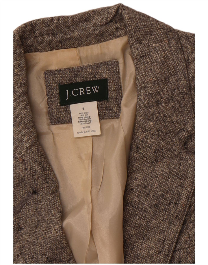 Женский пиджак на 2 пуговицах J. CREW, размер США 8, средний серый, шерстяной в крапинку