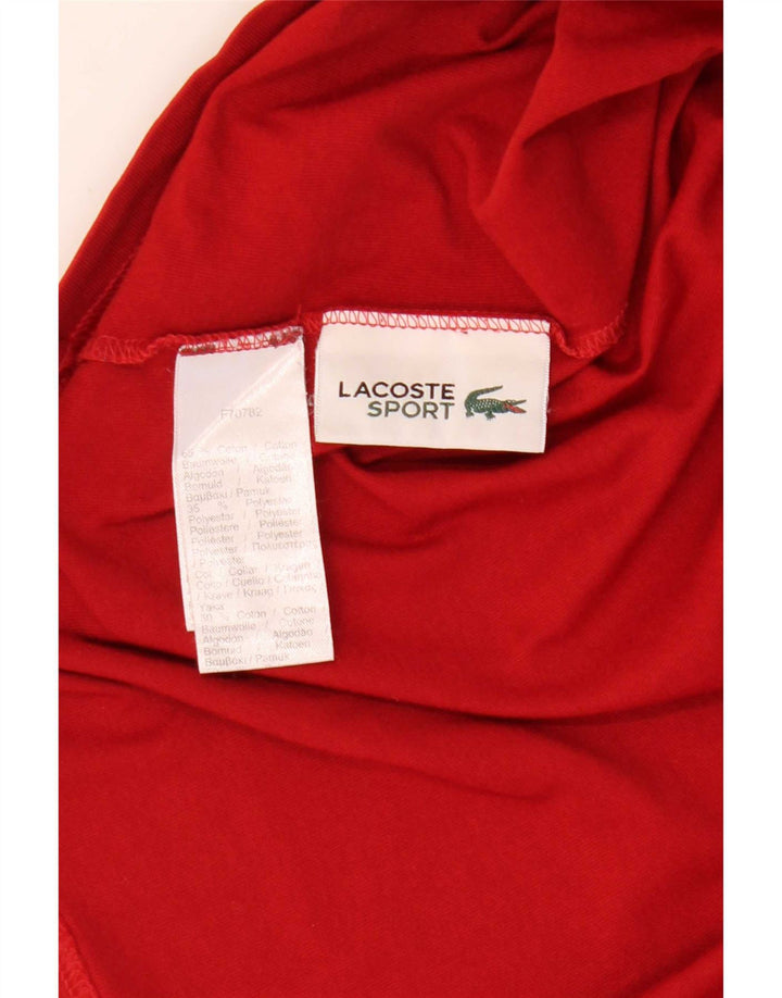 Lacoste Мужская футболка с рисунком, размер 3, маленькая, красный хлопок