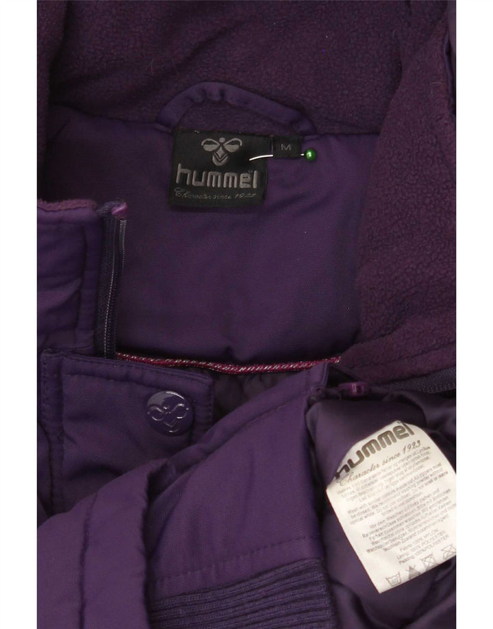Hummel Женская стеганая куртка с капюшоном UK 14 Средний Фиолетовый Нейлон