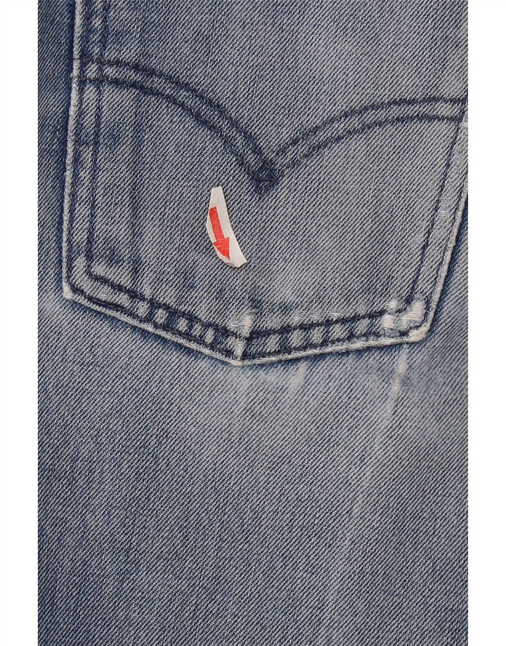 Женские потертые прямые джинсы Levi's W28 L32, синий хлопок