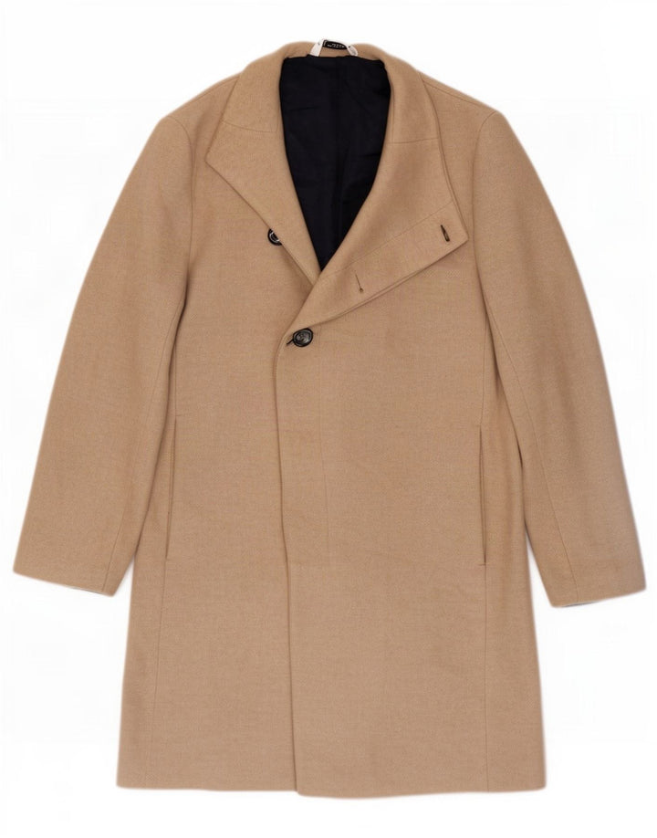 Мужское пальто Zara UK 40, большое, бежевое, полиамид