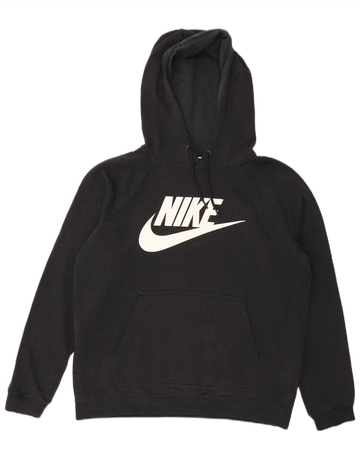 Мужской джемпер с капюшоном NIKE, черный, хлопковый, среднего размера