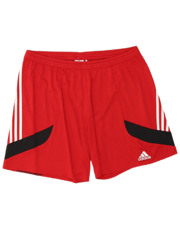 Мужские спортивные шорты Adidas Climalite XL, красный полиэстер с цветными блоками