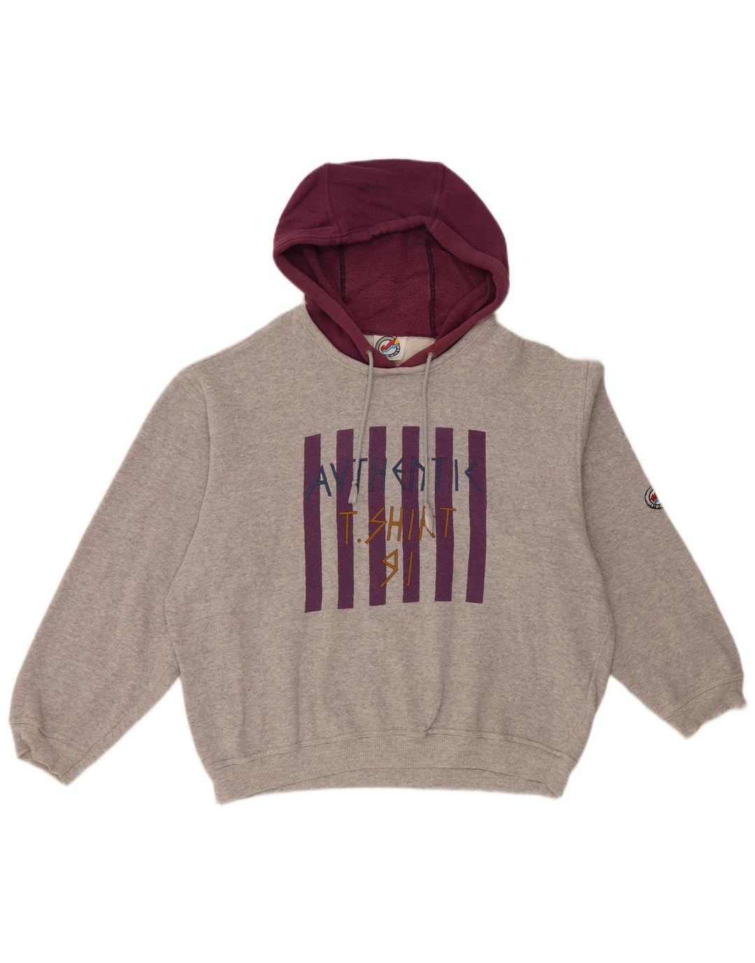 L'Equipe Женский джемпер свободного кроя с капюшоном UK 20 2XL Серый хлопок