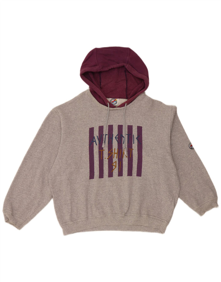 L'Equipe Женский джемпер свободного кроя с капюшоном UK 20 2XL Серый хлопок